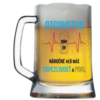 Pivový krígel s potlačou Otcovstvo nie je náročné