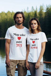 Set párové tričká s potlačou Moje srdce patrí JEJ/Moje srdce patrí JEMU