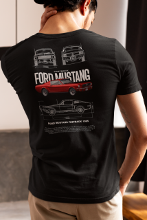 Autičkárske tričko Ford mustang fastback 1965