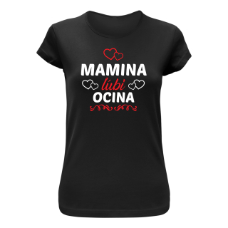 Vtipné tričko s potlačou "Mamina ľúbi ocina"
