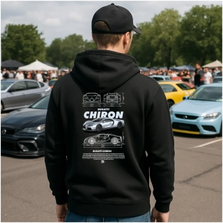 Mikina s potlačou BUGATTI CHIRON V2 white