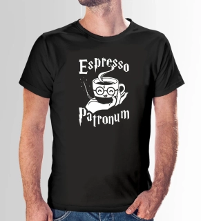 Vtipné tričko s potlačou "Espresso patronum"
