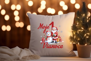 Vankúš s potlačou Moje 1. Vianoce