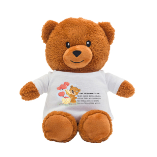 Plyšový medvedík s tričkom s potlačou Pre moju manželku