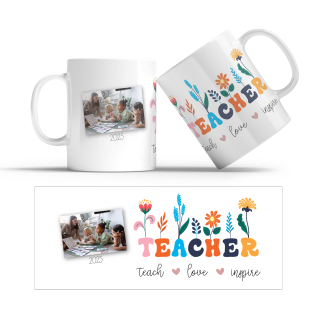 Hrnček s potlačou Teacher s foto na želanie