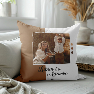 Vankúš s potlačou Ľúbim ťa s menom a s foto na želanie