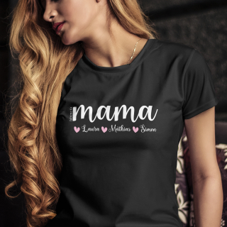 Tričko s potlačou "Mama ľúbime ťa" s menami detí na želanie