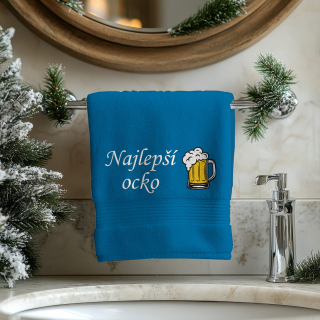 Osuška s výšivkou Najlepší ocko (pivo)