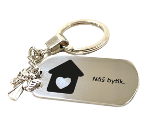 Kľúčenka z nerezovej ocele "Náš bytík"