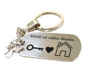 Kľúčenka z nerezovej ocele "Kľúčik od nášho šťastia"