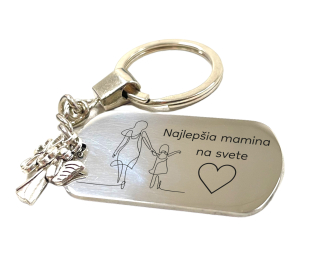 Kľúčenka z nerezovej ocele "Najlepšia mamina na svete"