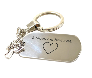Kľúčenka z nerezovej ocele "S tebou ma baví svet"
