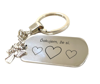 Kľúčenka z nerezovej ocele "Ďakujem, že si"