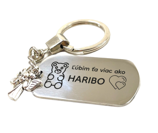 Kľúčenka z nerezovej ocele "Ľúbim ťa viac ako Haribo"