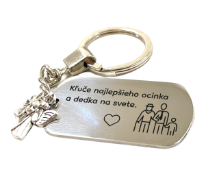 Kľúčenka z nerezovej ocele "Kľúče najlepšieho ocinka a dedka na svete"