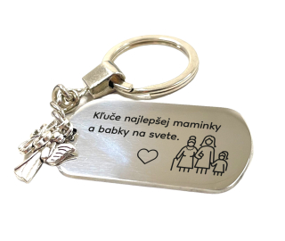 Kľúčenka z nerezovej ocele "Kľúče najlepšej maminky a babky na svete"