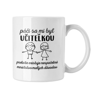 Darček pre pani učiteľku hrnček s potlačou Učiteľka