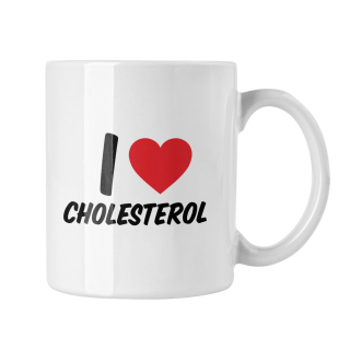 Hrnček s potlačou I love cholesterol