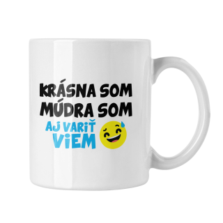 Hrnček s potlačou Krásna som múdra som