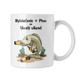 Hrnček s potlačou Rybárčenie + Pivo