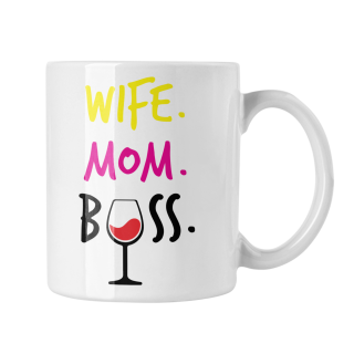 Hrnček s potlačou Wife Mom Boss
