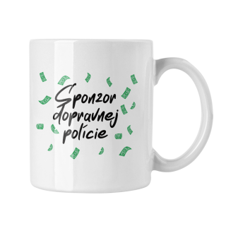 Hrnček s potlačou Sponzor dopravnej polície
