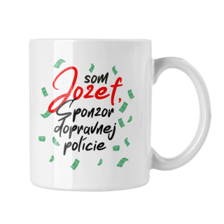 Hrnček s potlačou Som Jozef sponzor dopravnej polície