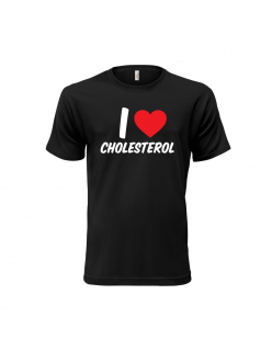 Vtipné tričko s potlačou "I love cholesterol"
