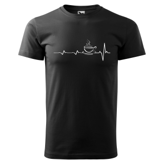 Vtipné tričko s potlačou "EKG Káva"
