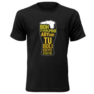 Vtipné tričko s potlačou "Boh stvoril pivo"