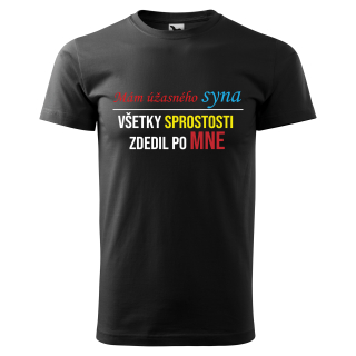 Vtipné tričko s potlačou "Mám úžasného syna"