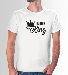 Vtipné tričko s potlačou "I'm her King"